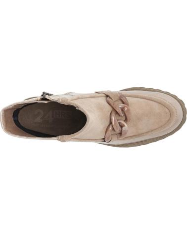 Botines de Mujer 24 HORAS BOTAS PIEL BEIGE ROCK-S LINO-CASTOR SIN