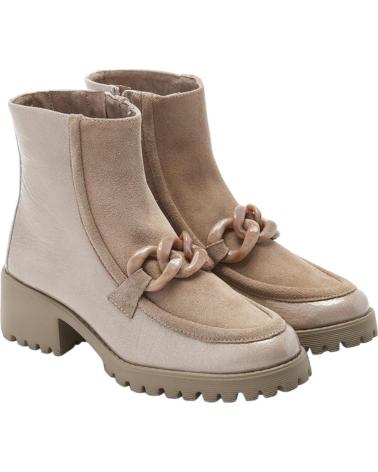 Botines de Mujer 24 HORAS BOTAS PIEL BEIGE ROCK-S LINO-CASTOR SIN
