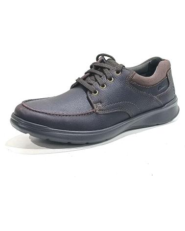 Zapatos de Hombre CLARKS ZAPATO CASUAL DE PIEL CON CORDONERAS PLANTILLAS EXTRAIBLE BROWN