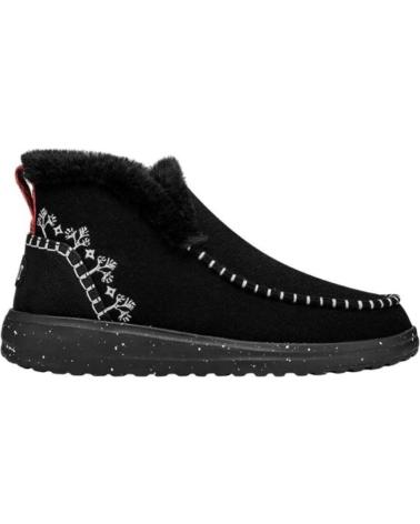 Botines de Mujer hey dude BOTINES MUJER MODELO DENNY FAUX SHEARLING COLOR NEGRO BLACK BLACK