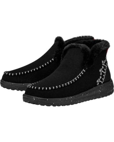 Botines de Mujer hey dude BOTINES MUJER MODELO DENNY FAUX SHEARLING COLOR NEGRO BLACK BLACK