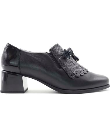 Chaussures compensées pour Femme PITILLOS MOCASIN FLECOS TACON 4 CM NEGRO