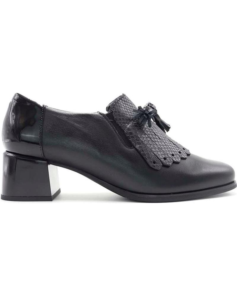 Chaussures compensées pour Femme PITILLOS MOCASIN FLECOS TACON 4 CM NEGRO