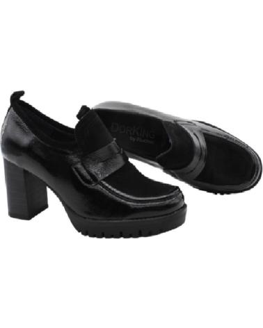 Zapatos de Mujer DORKING ZAPATOS PIEL NEGROS TACON NAPLAK CAL NEGRO