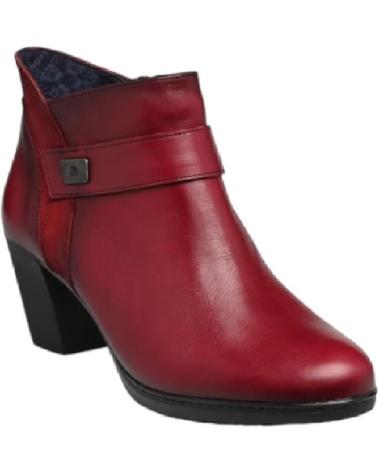 Botines de Mujer DORKING BOTIN PIEL ROJO SUGAR NOBUK PICOTA