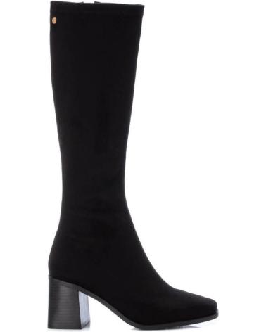 STIVALI ALTI XTI 141827 IN ANTELINA NERA CON TACCO BLOCCO NEGRO