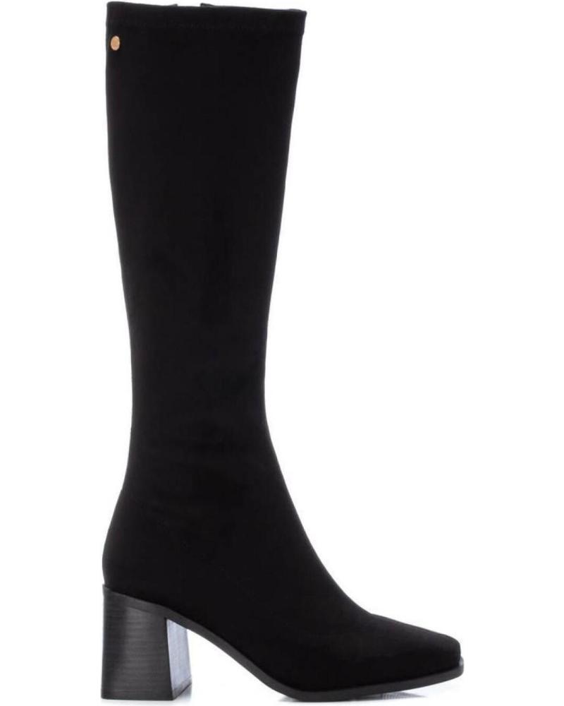 STIVALI ALTI XTI 141827 IN ANTELINA NERA CON TACCO BLOCCO NEGRO