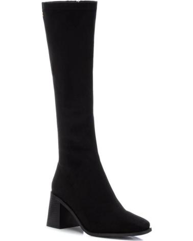 STIVALI ALTI XTI 141827 IN ANTELINA NERA CON TACCO BLOCCO NEGRO