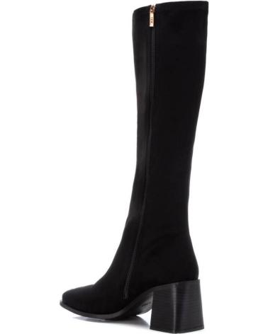 STIVALI ALTI XTI 141827 IN ANTELINA NERA CON TACCO BLOCCO NEGRO