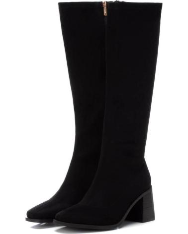 STIVALI ALTI XTI 141827 IN ANTELINA NERA CON TACCO BLOCCO NEGRO