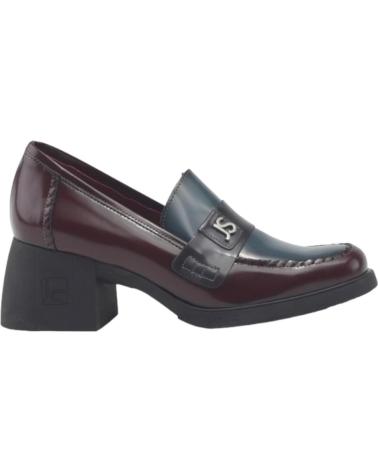 Zapatos de Mujer JOSE SAENZ MOCASIN TACON PIEL BURDEOS ANTIC RIOJA-ANTIC PETROLEO-ANTIC GRIS