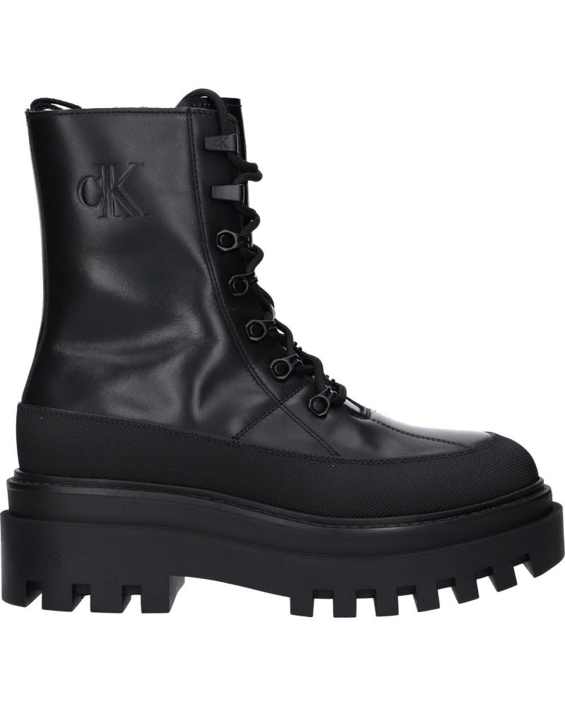 Botas de Mujer CALVIN KLEIN YW0YW01110 FLATFORM LACE UP BOOT 0GT TRIPLE BLACK