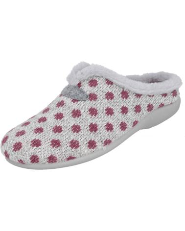 Pantofole per Donna CALZAMUR 30115 ZAPATILLAS DE CASA MUJER GRIS-BURDEOS