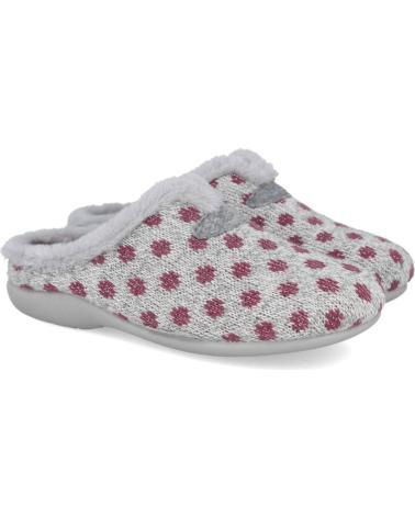 Pantofole per Donna CALZAMUR 30115 ZAPATILLAS DE CASA MUJER GRIS-BURDEOS