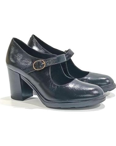 Zapatos de tacón de Mujer YOKONO ZAPATO MERCEDITA DE PIEL CON TACON NEGRO