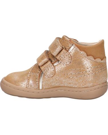 Scarpe per Bambina e Bambino KICKERS 912130-10 KICKMARY CUIR NUBUC 113 BEIGE METALLISE
