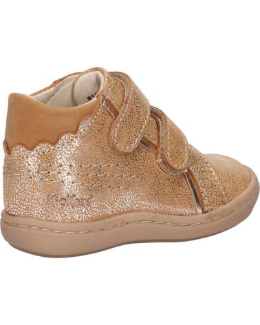 Scarpe per Bambina e Bambino KICKERS 912130-10 KICKMARY CUIR NUBUC 113 BEIGE METALLISE
