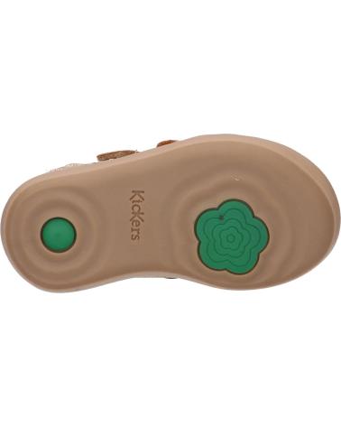 Scarpe per Bambina e Bambino KICKERS 912130-10 KICKMARY CUIR NUBUC 113 BEIGE METALLISE