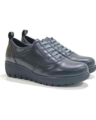 Zapatos de Mujer YOKONO ZAPATO DE PIEL CON CUNA Y PLATAFORMA DE GOMA NEGRO