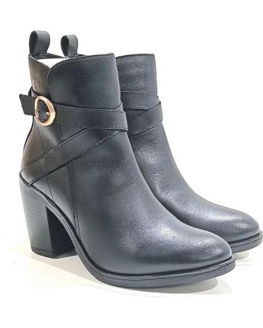 Botines de Mujer YOKONO BOTIN DE PIEL CON HEBILLA LATERAL CON TACON NEGRO