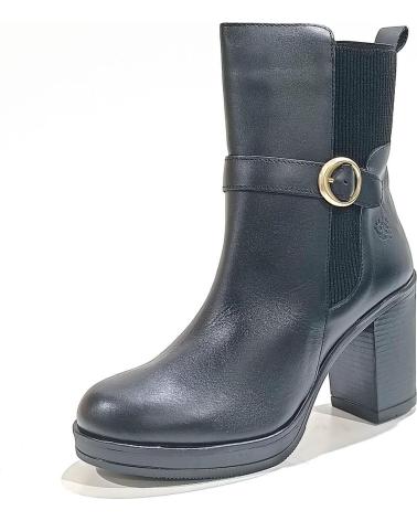 Botines de Mujer YOKONO BOTIN DE PIEL CON HEBILLA Y TACON NEGRO