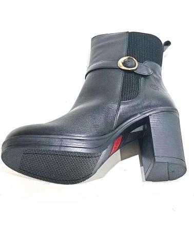 Botines de Mujer YOKONO BOTIN DE PIEL CON HEBILLA Y TACON NEGRO