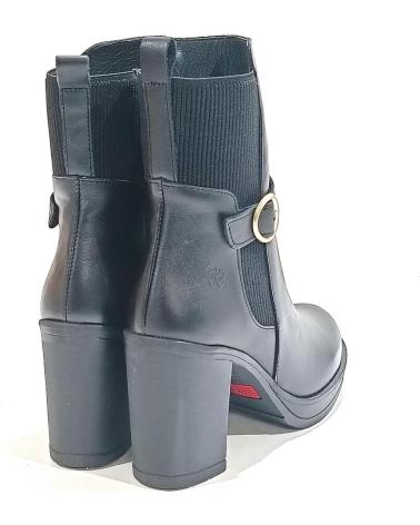 Botines de Mujer YOKONO BOTIN DE PIEL CON HEBILLA Y TACON NEGRO
