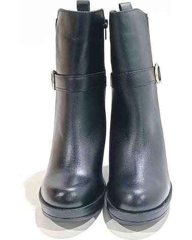 Botines de Mujer YOKONO BOTIN DE PIEL CON HEBILLA Y TACON NEGRO