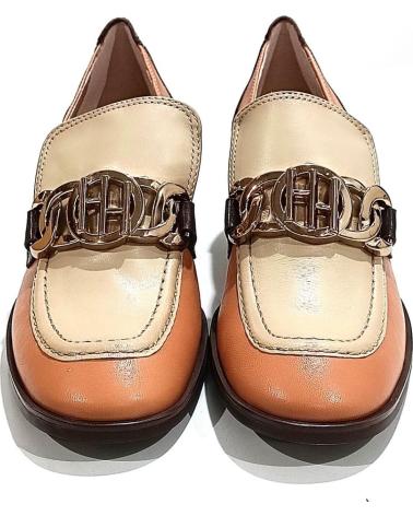 Zapatos de tacón de Mujer HISPANITAS ZAPATO MOCASIN DE CHAROL CON TACON APRICOT