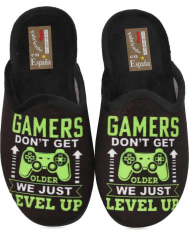 Pantufas de Menino l&r shoes LR SHOES 60-C9 ZAPATILLAS DE CASA NINO NEGRO