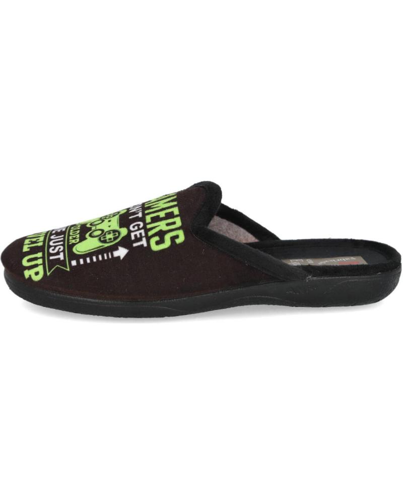 Pantufas de Menino l&r shoes LR SHOES 60-C9 ZAPATILLAS DE CASA NINO NEGRO