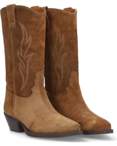 Botas de Mujer ALPE BOTA COWBOY DE SERRAJE CON TACON CUBANO CUERO