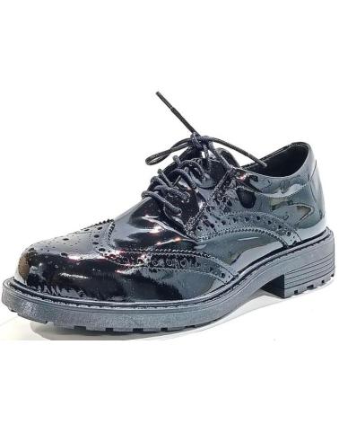 Zapatos de Mujer CLARKS ZAPATO OXFORD PICADO DE CHAROL CON SUELA DE GOMA NEGRO