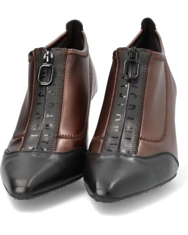 Zapatos-De-Mujer-HISPANITAS-ZAPATO-VESTIR-DE-LICRA-Y-PIEL-CON-TACON-BRONCE