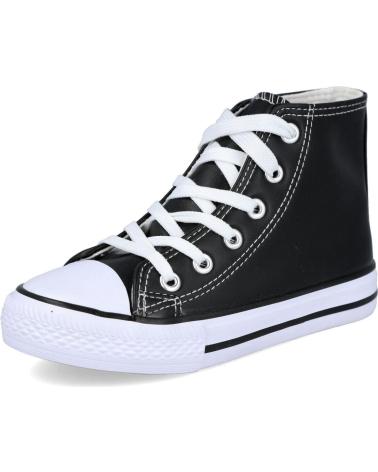 Sneaker für Mädchen und Junge L&R SHOES LR SHOES N502 ZAPATILLAS ALTAS PIEL SI NEGRO