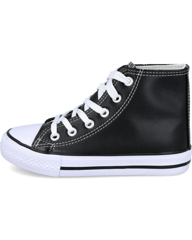Sneaker für Mädchen und Junge L&R SHOES LR SHOES N502 ZAPATILLAS ALTAS PIEL SI NEGRO
