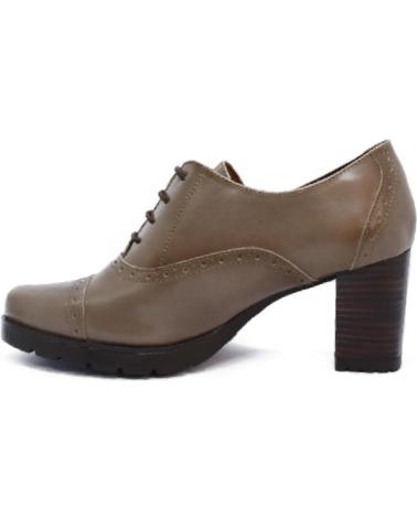 DESIREÉ BLUCHER IN PELLE LEURY13 CON TACCO BLOCCO TORTORA TAUPE