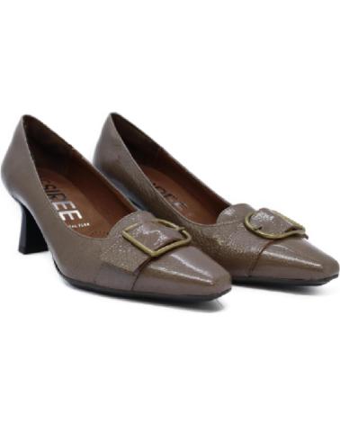 ESCARPINS DESIREÉ ELBY 6 AVEC DÉTAIL BOUCLE EN CUIR TAUPE TAUPE