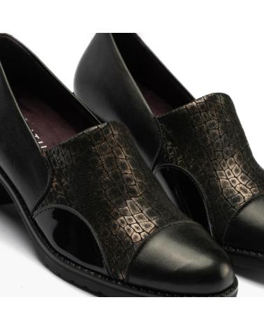 PITILLOS 5330 CROCODILE VAMP BLACK SHOES NEGRO