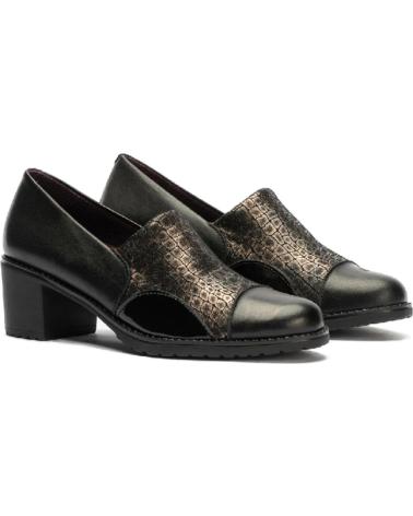 PITILLOS 5330 CROCODILE VAMP BLACK SHOES NEGRO