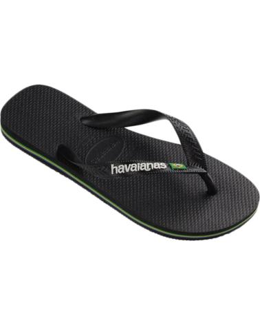 Man and boy Flip flops HAVAIANAS 4110850 1069 BRASIL LOGO BLACK-BLACK