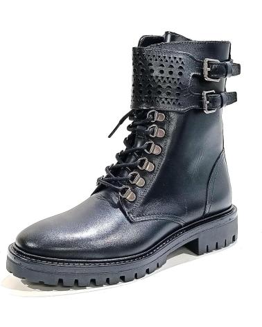 Boots für Damen ALPE BOTIN DE CORDONERAS Y DOS HEBILLAS DE PIEL CON SUELA DE GO NEGRO