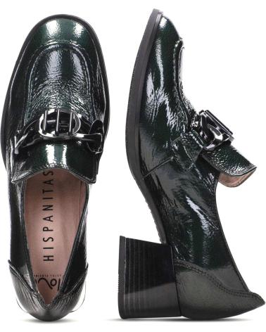 Shuhe ferse für Damen HISPANITAS ZAPATO DE VESTIR DE CHAROL CON ADORNO DORADO Y TACON HI232992 FOREST