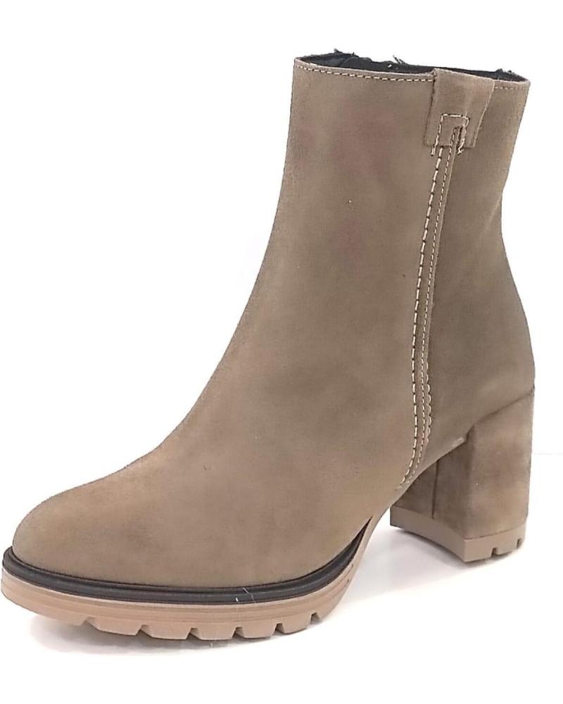 Botines de Mujer VIGUERA BOTIN CASUAL DE SERRAJE CON TACON Y SUELA DE GOMA TAUPE