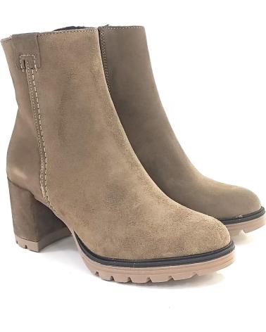 Botines de Mujer VIGUERA BOTIN CASUAL DE SERRAJE CON TACON Y SUELA DE GOMA TAUPE