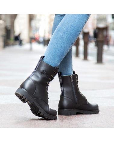 Botins de Mulher PANAMA JACK BOTA CASUAL DE PIEL CON FORRO DE PELO Y SUELA DE GOMA NEGRO