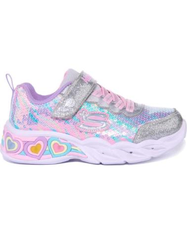 Sportivo per Bambina SKECHERS S LIGHTS SWEETHEART PLATEADO