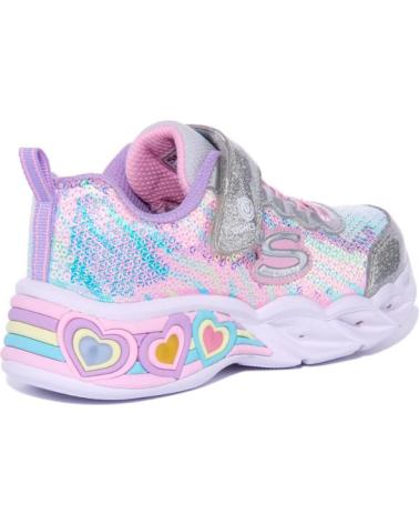 Sportivo per Bambina SKECHERS S LIGHTS SWEETHEART PLATEADO