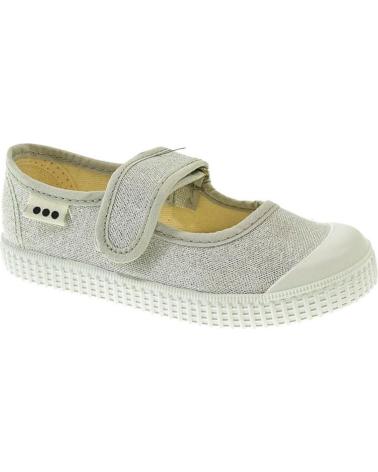 Calzado de casa de Niña y Niño POTOMAC MERCEDES BRILLANTE VELCRO PLATEADO