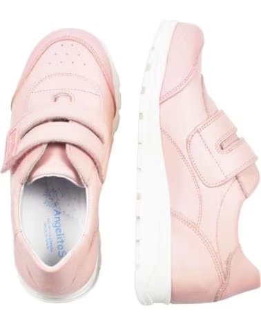Sapatos de Menina ANGELITOS DEPORTIVO ESCOLAR PIEL 903 ROSA